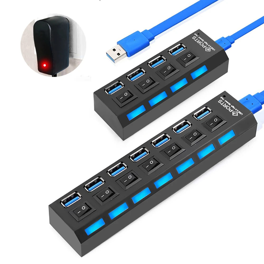 

Usb Hub 3 0 Hub Usb Splitter 3.0 Multi Usb Hub With Power Adapter 4 7 Port Extender 2.0 Hab Computer Accessories For Computer PC