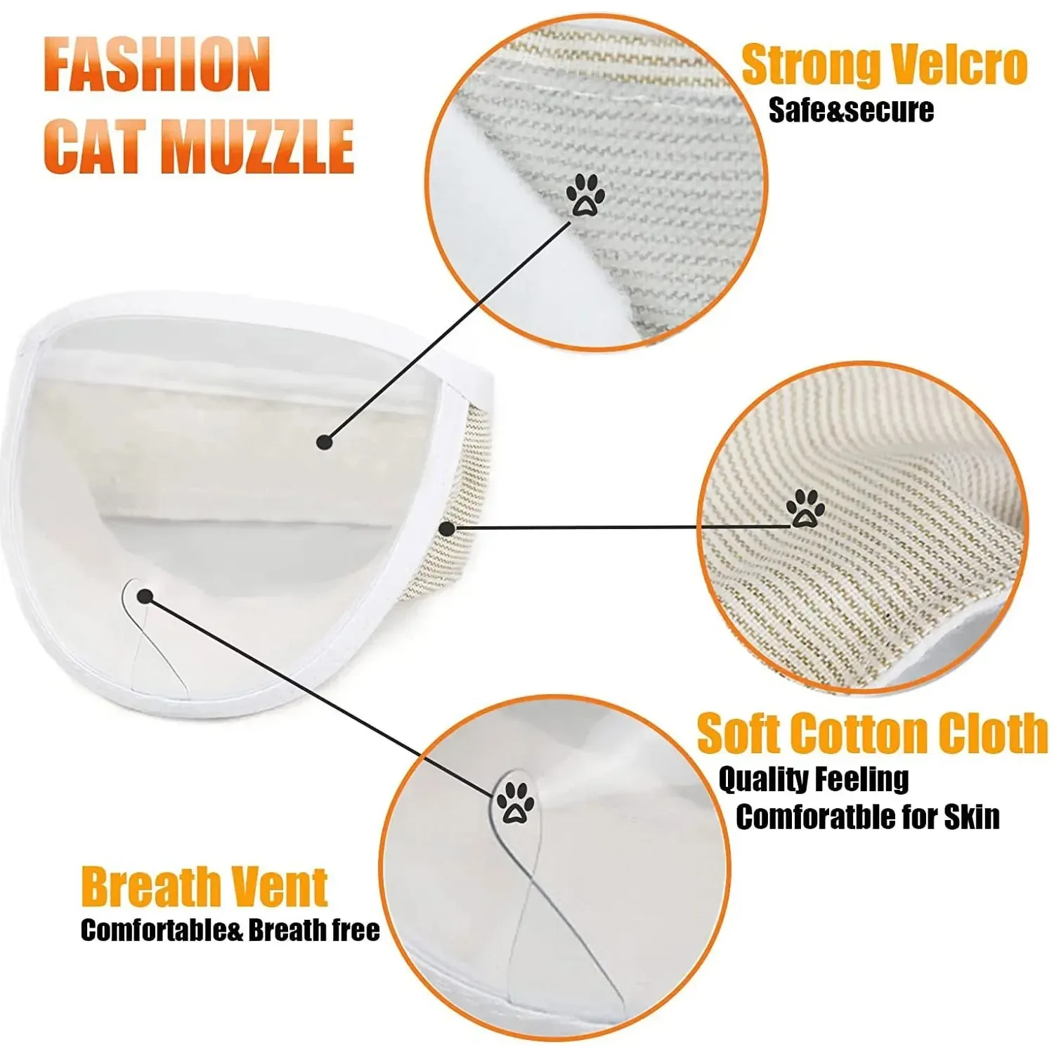 Breathable Cat Muzzle For Grooming Anti-bite Clear Head Cover_voghion.com