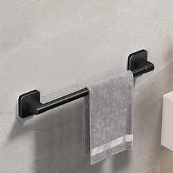 Sleek Self-Adhesive Towel Rack - White and Black Finish (Black 40CM)