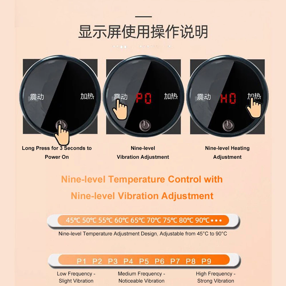 Electric Hot Stone Guasha Massager Natural Bianstone Scraping Back Neck Relax Heating Massage Vibration Skin Lift Care Spa