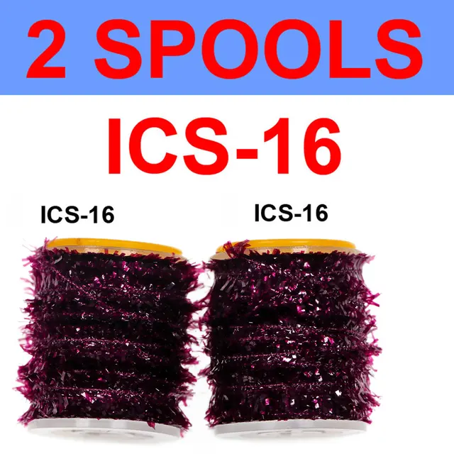 Vampfly 2 Spools Fishing Fly Tying Ice Chenille  Material For Knitting Streamer Fly Marabou Jig Ice Jig Flies Bass Pike Lures ICS16