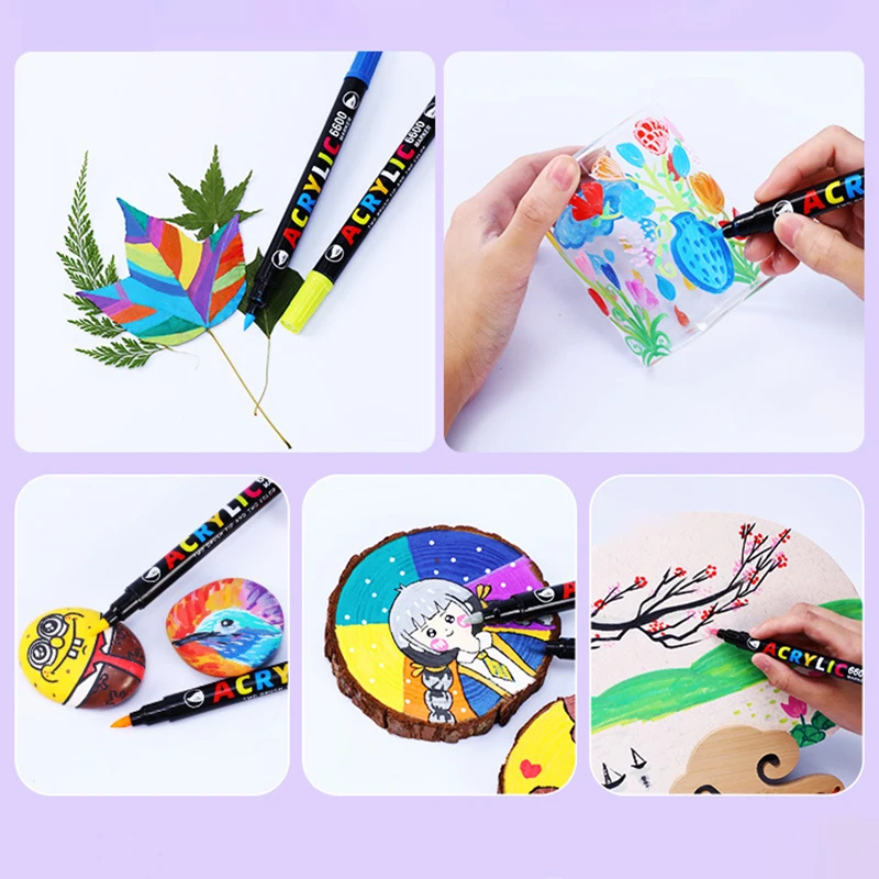 12/24/36color Acrylic Paint Marker Kit Twin Tip Waterproof Drawing Pen Diy  Stone Ceramic Epoxy Resin Mold Crafts Graffiti Marker - Resin Diy&silicone  Mold - AliExpress