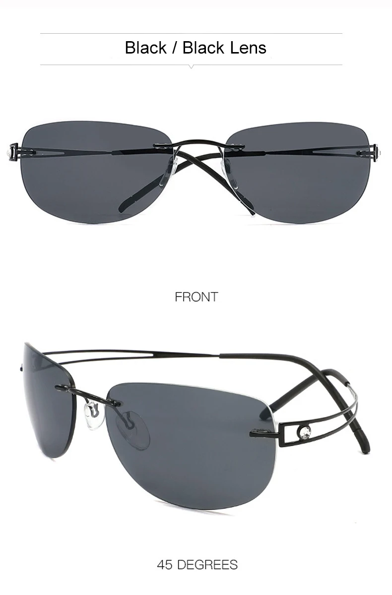 Krasivyy Women's Rimless Oval Screwless Titanium Sunglasses 18