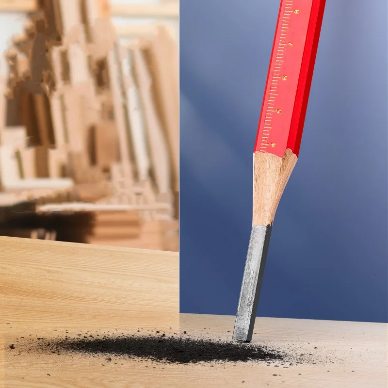 مجموعة أقلام النجارة، مجموعة أقلام تحديد مخصصة للعمال، قلم برأس مسطح، خطوط رسم خشبية، مبراة أقلام رصاص بفتحة واحدة للنجار