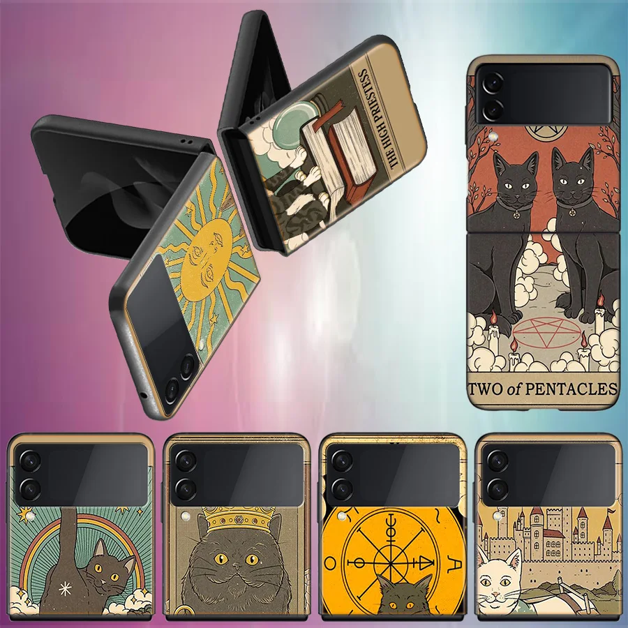 The Empress Tarot Cat Art Print Per Samsung Galaxy Z Flip 5 4 3 Custodia Rigida Antiurto Per Telefono Z Flip 5 5G Z Flip 5 4 5G T