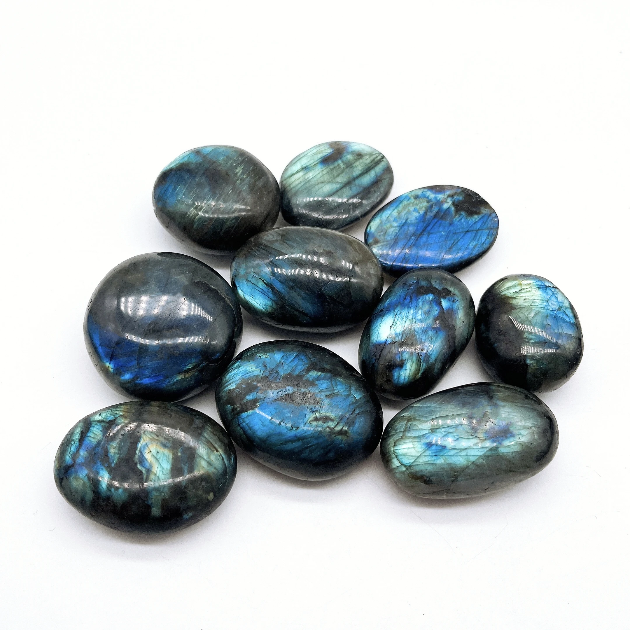 Natural Labradorite Palm Rock Stone Crystal Quartz Healing Polished Moonstone stress and anxiety therapy Home Decoration Gift 5