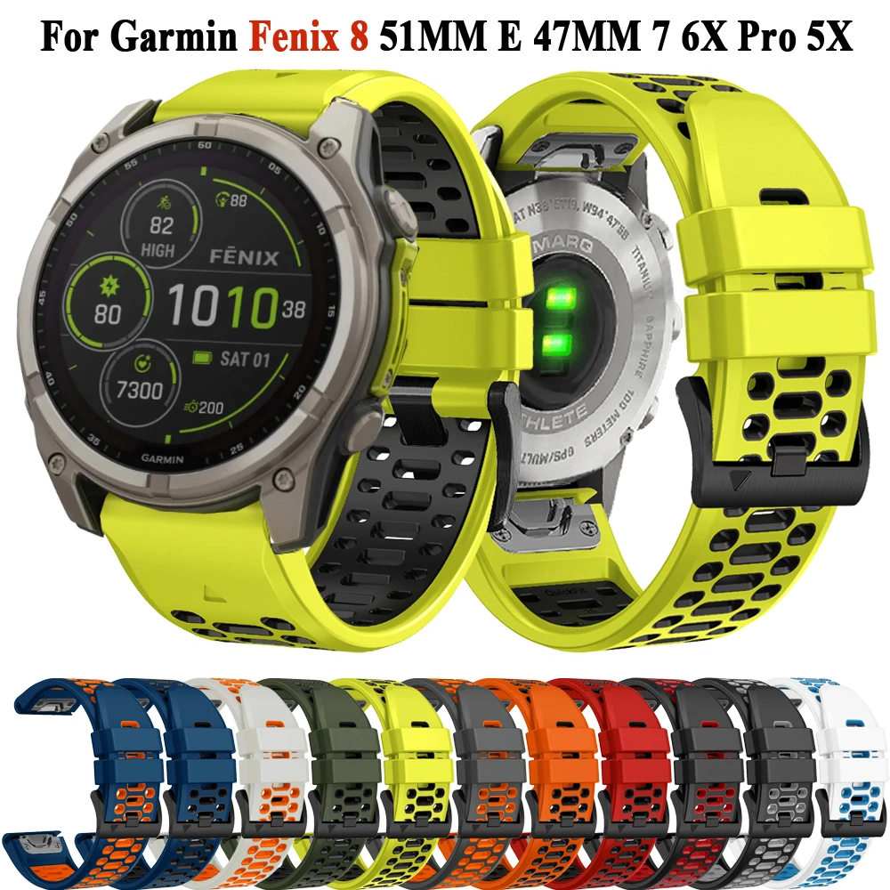 Breathable Sport Silicone Watch Band - Quickfit 26/22mm Strap