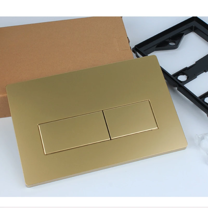 ปุ่มกดชักโครกติดผนังสีทอง แบบกดสองระดับ พร้อมตัวกระตุ้นแบบซ่อนในถัง ABS อะไหล่เปลี่ยนสำหรับห้องน้ำซิกมา 1