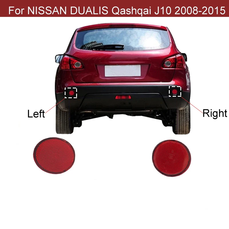 2 Reflectores Rojos Para Parachoques Trasero - Compatibles Con Nissan Qashqai 2007-2015, Izquierdo Y Derecho