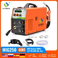 HITBOX MIG Welding Machine 4 in 1 Digital Display Precise Control MIG250 220V MIG Gasless/ARC/Lift TIG/Gas CO2 2T/4T Welder 1