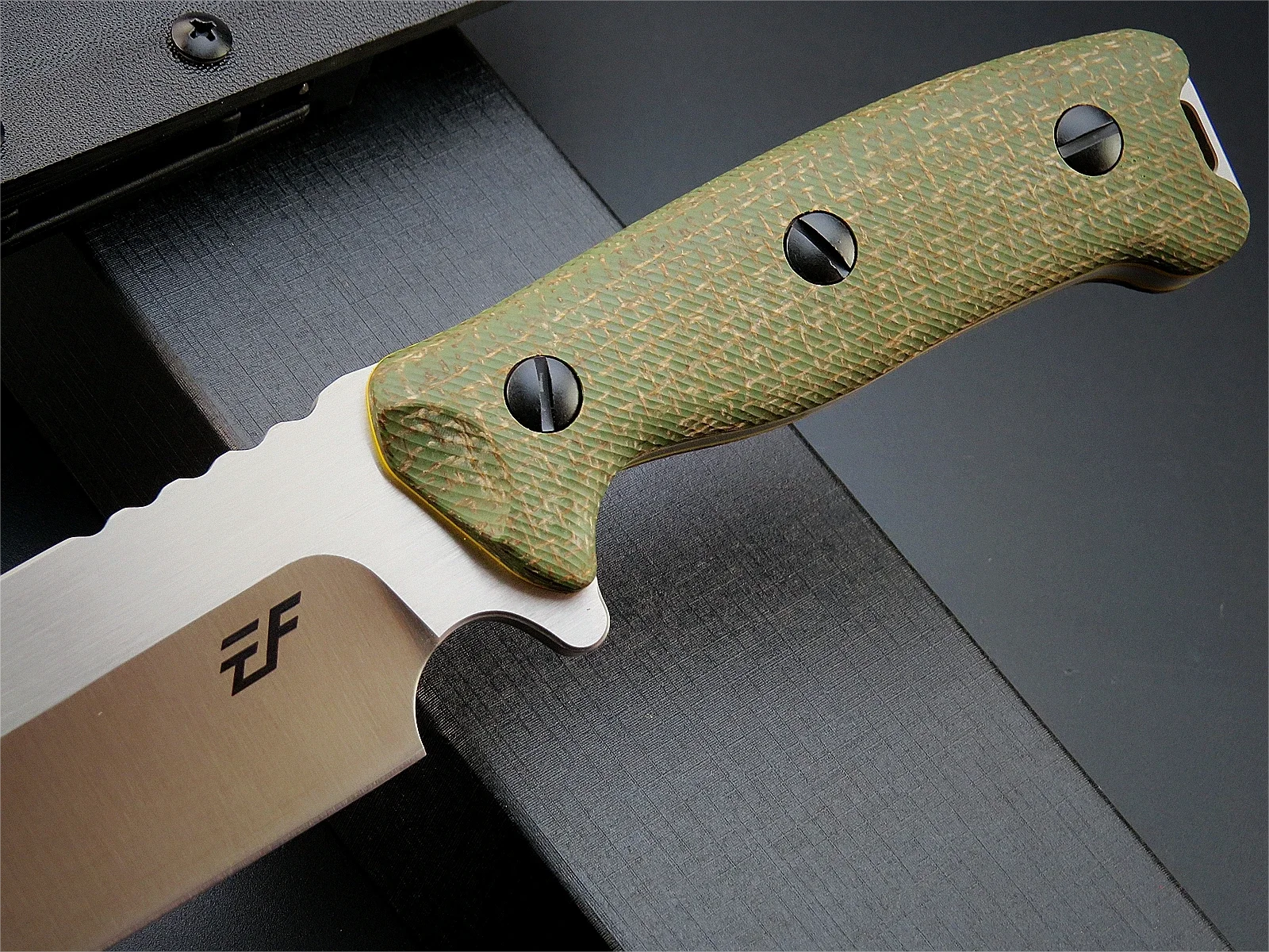 New Eafengrow EF143 Fixed Blade Knife AUS-10 Stainless Steel Blade Micarta Handle Full Tang Fixed Straight Knives for Hunting 3
