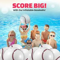 Inflatable Baseball,16 inch Beach Ball for Water Baseball Toy Baseball Birthday Party Decor,Beach Pool Ball Baseball Water Toy 2