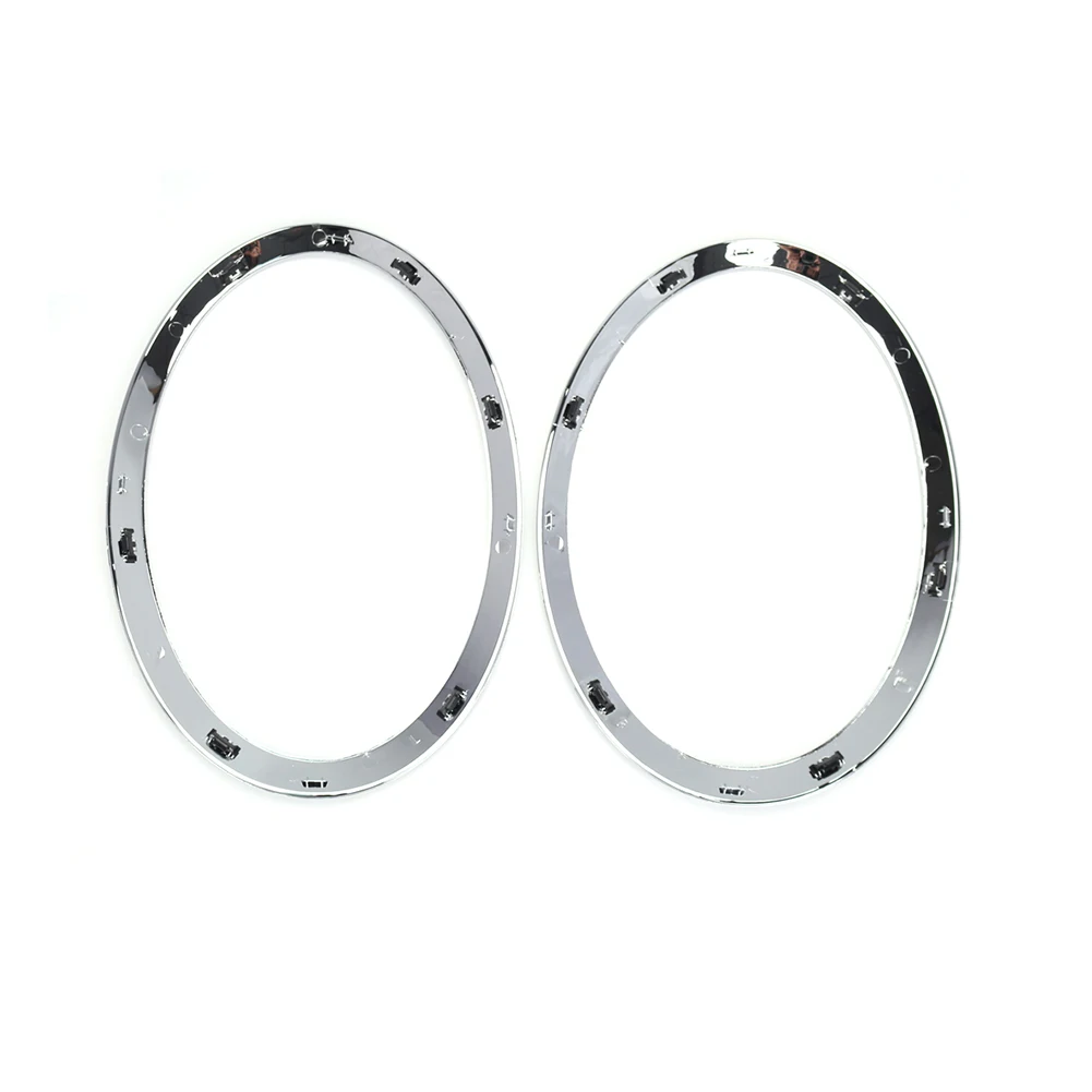 

1pair Car Headlight Frame Silver Plating Headlamp Trim Ring Left + Right New ABS Light-weight For MINI F55 F56 F57