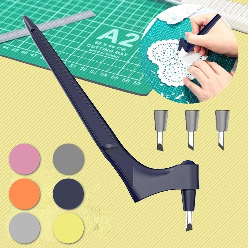 Kit Outils Cuir 3 Pièces - Biseaux 1mm/1,5mm + Couteau à Parer, Manche Bois, Pour Maroquinerie DIY