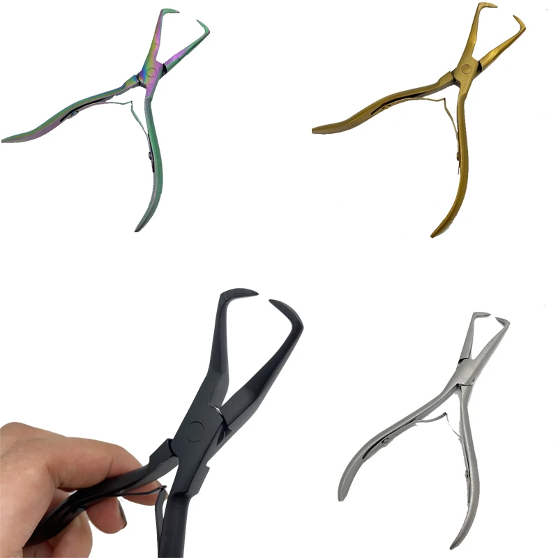 5.5 inch Silver Stainless Steel Clamp Hair Extension Plier with two hook Keratin Hair Extensions Removal Tools 1 PC hair extension pliers