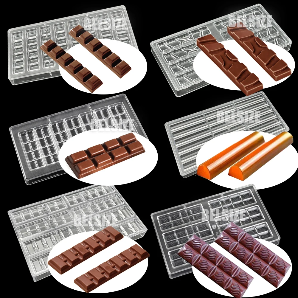 

Long Strip Chocolate Mold Plastic Polycarbonate Chcolate Bar Mold Candy Moulds Cake Decoration Confectionery Pan