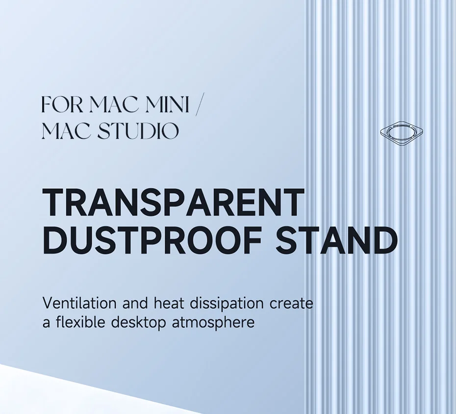 Mac Studio, suporte acrílico transparente, refrigeração, dissipação de calor, Mount Acessórios