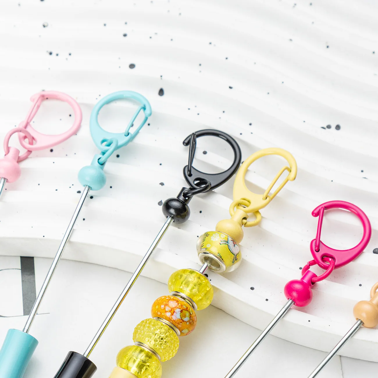 10pcs DIY Beaded Letter Opener Multi-functional Metal Paper Cutter Beadable Keychain Outdoor Portable Express Mini Box Cutter mail opener unboxing knife