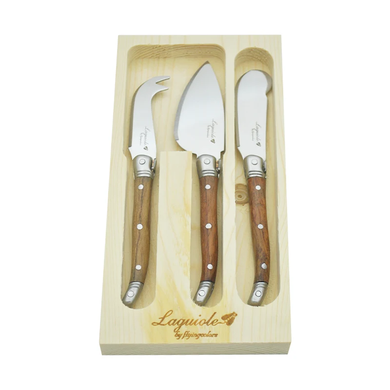 Butter Spreaders Knives Set 3-10pcs 6.25" Laguiole style Cheese Cutter Wood Handle Butter knife Stainless steel Kitchen Cutlery butter knife cheese knife