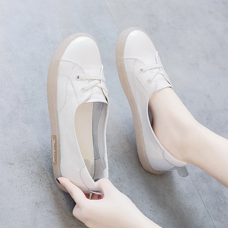 Spring Autumn 2022 New Fashion Sneakers Shoes Women Flats Shoes Woman Soft Bottom Lace-Up Low Cut Zapatos De Mujer High Quality