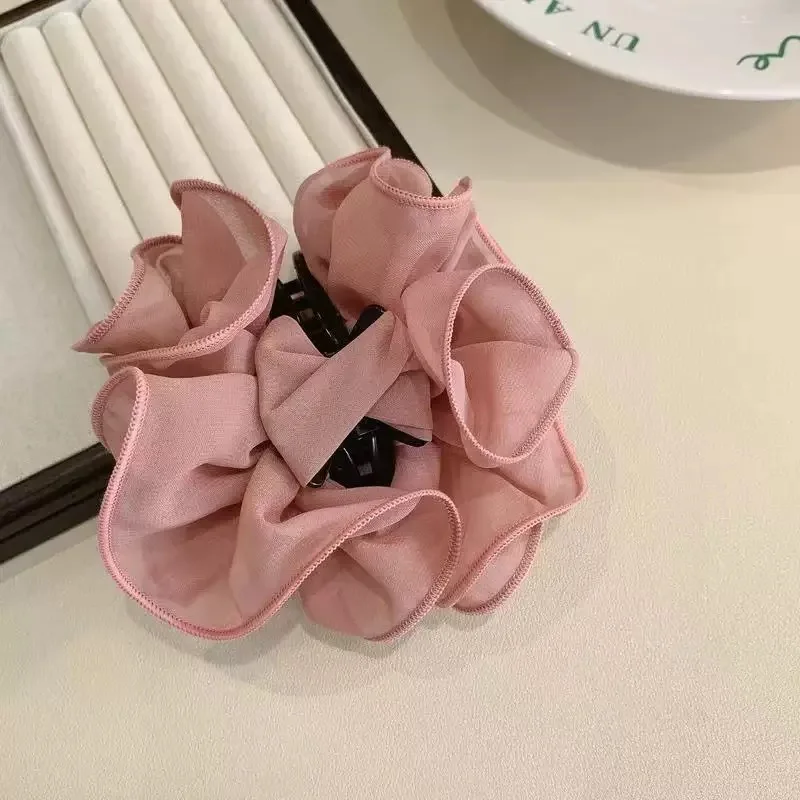 1pc Koreanische einfache mesh blume haarspange hochsteckfrisur elegante shark clip hinterkopf haar-accessoire kreative ins haar dekoration – Detail 10