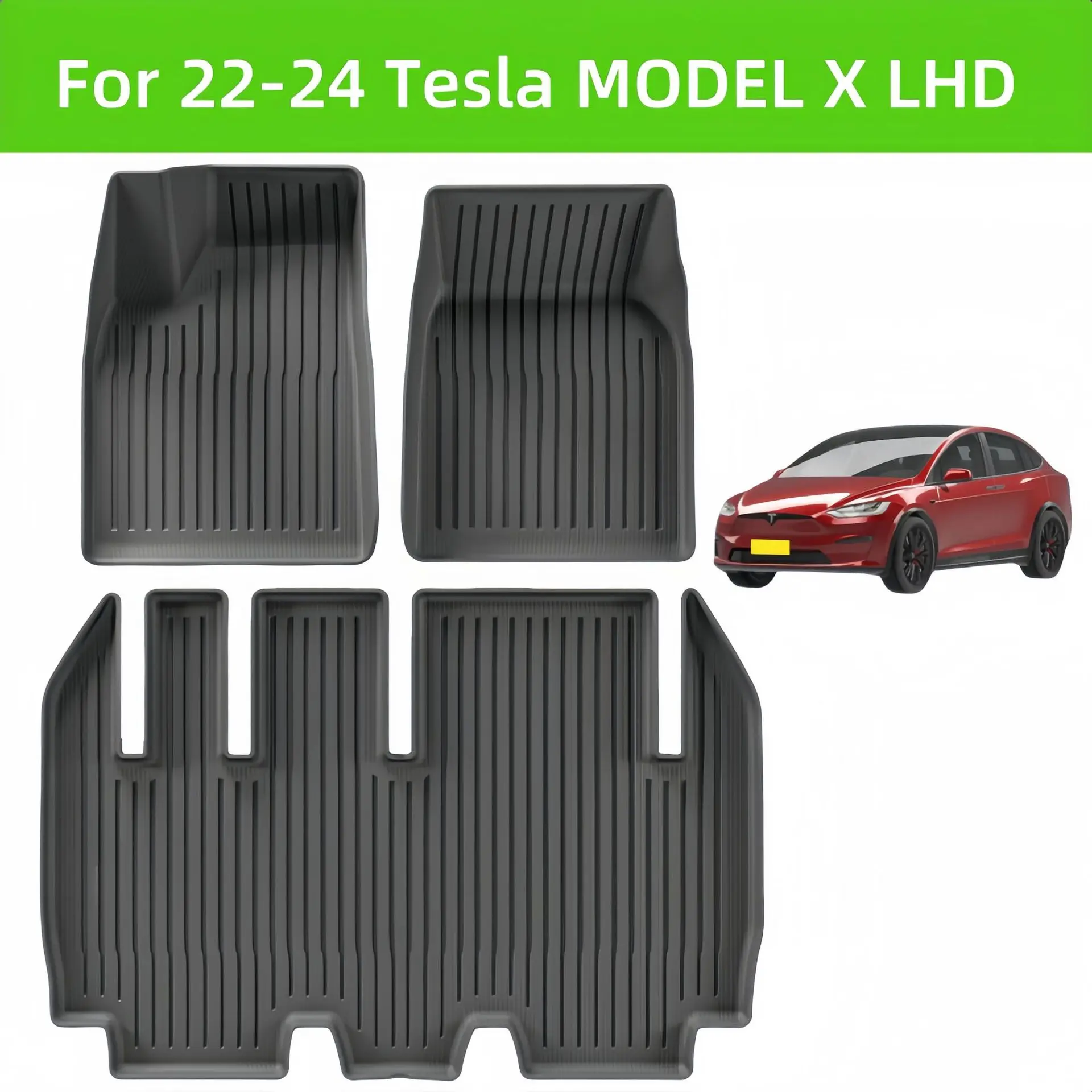 Per TESLA MODEL X 2022 2023 2024 5 Posti 6 Posti 7 Posti Tappetino 3D in TPE per Auto/Tappetino per Bagagliaio/Tappetino per Schienale - Image 2
