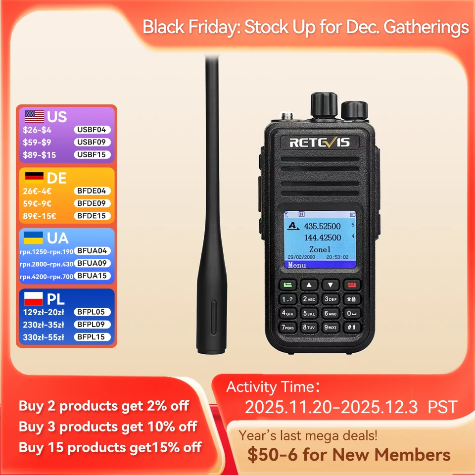 Retevis RT3S Walkie Talkie DMR Radio dalekiego zasięgu Walkie Talkie Camping Ham Radio UHF VHF GPS AES256 Szyfrowanie Cyfrowe Przenośne - AliExpress 509