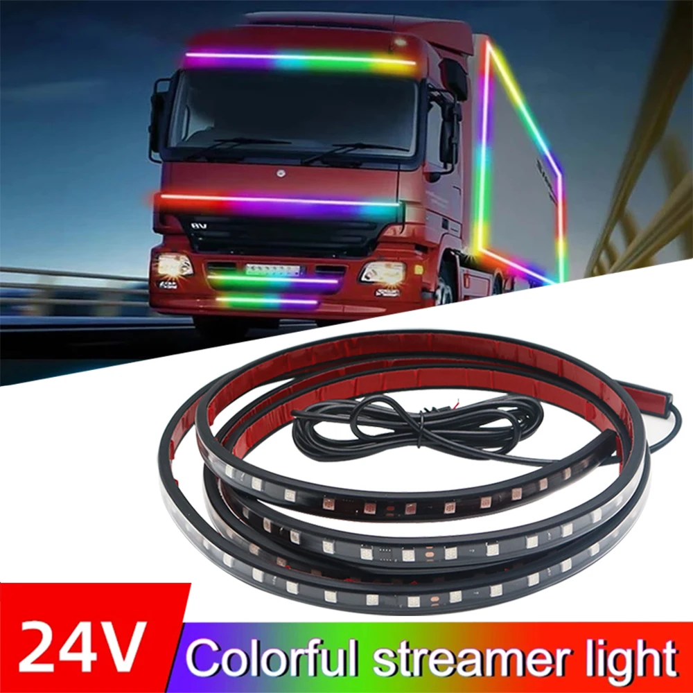 BLALION 24V Lkw Dekorative Licht Bar Strobe Laufende Streamer LED Streifen  Lichter Dynamische Bunte Auto Außen Atmosphäre Lampe - AliExpress