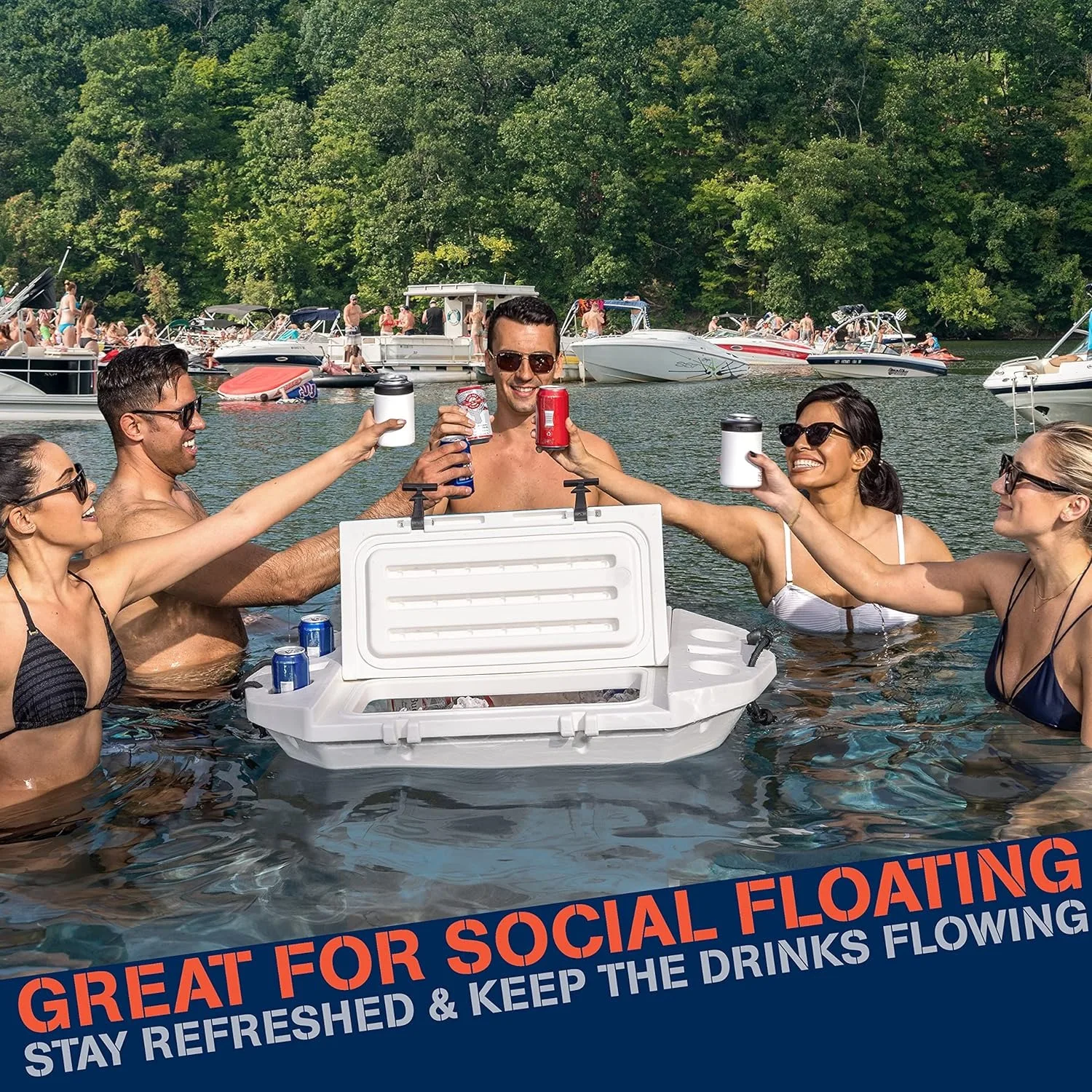 Cuddy Floating Cooler and Dry Storage Vessel &ndash; 40QT &ndash; Amphibious Hard Shell Design-Multiple Color Options