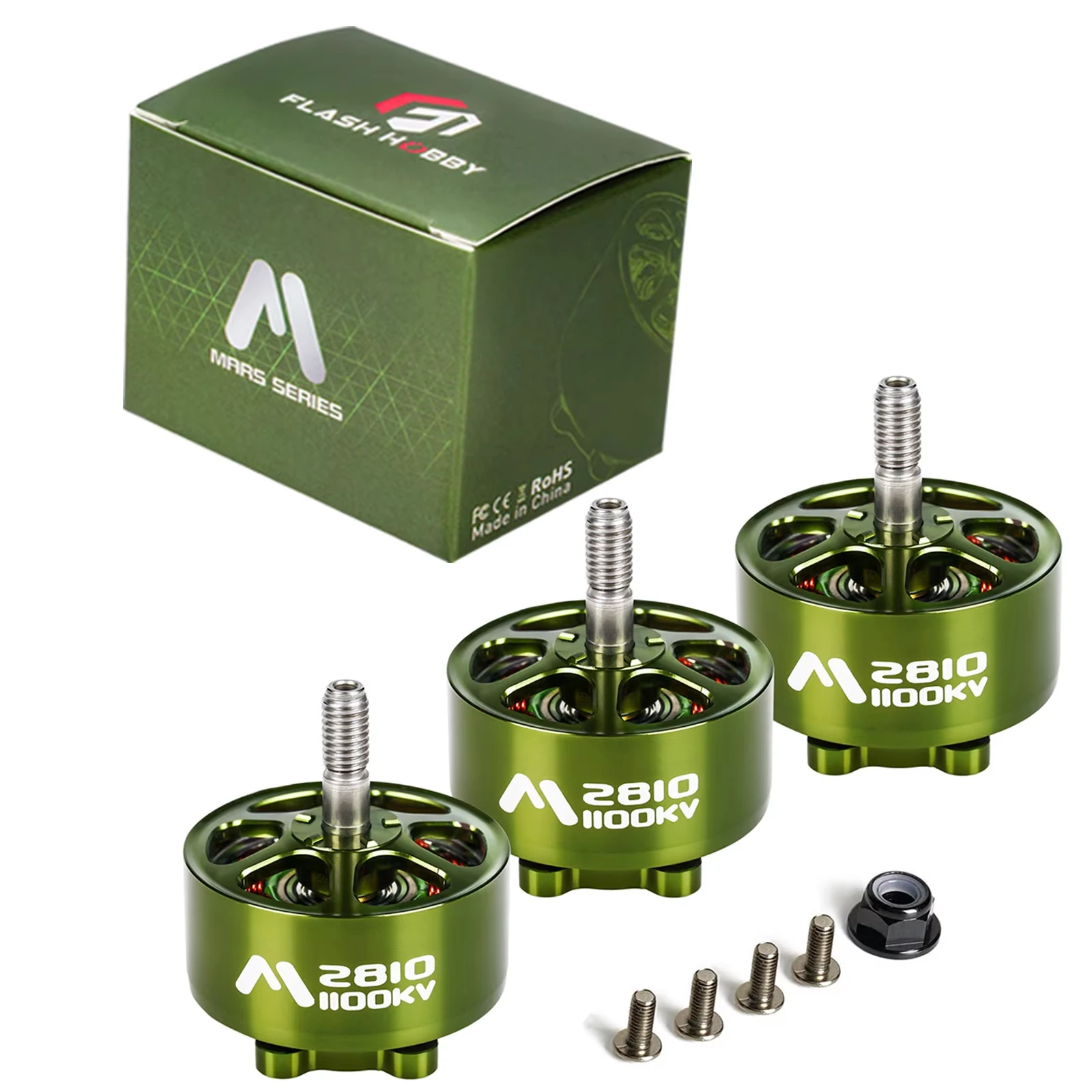 4pcs FLASHHOBBY Mars M2810 2810 1100KV Brushless Motor 3-6S LiPo for FPV Freestyle Long Range Drone DIY Parts thumbnail 2