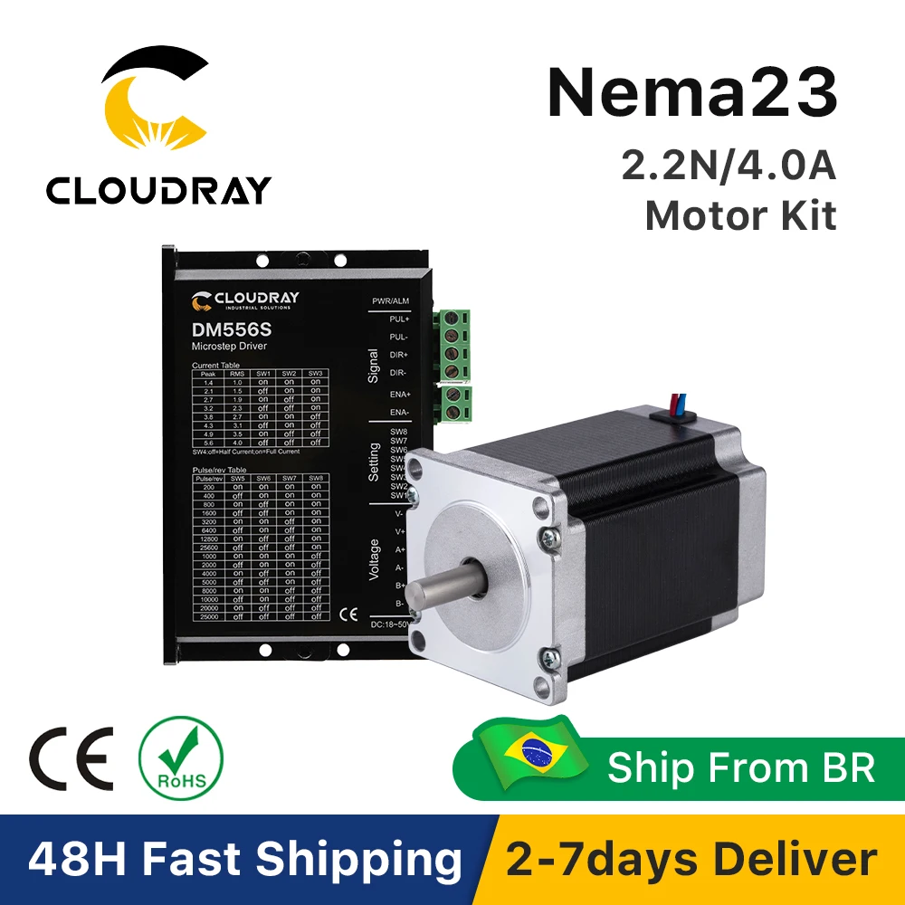 Cloudray Nema 23 Stepper Motor Driver ชุดเปิด Loop 2.2N.M 4A 1.4A-5.6A ...