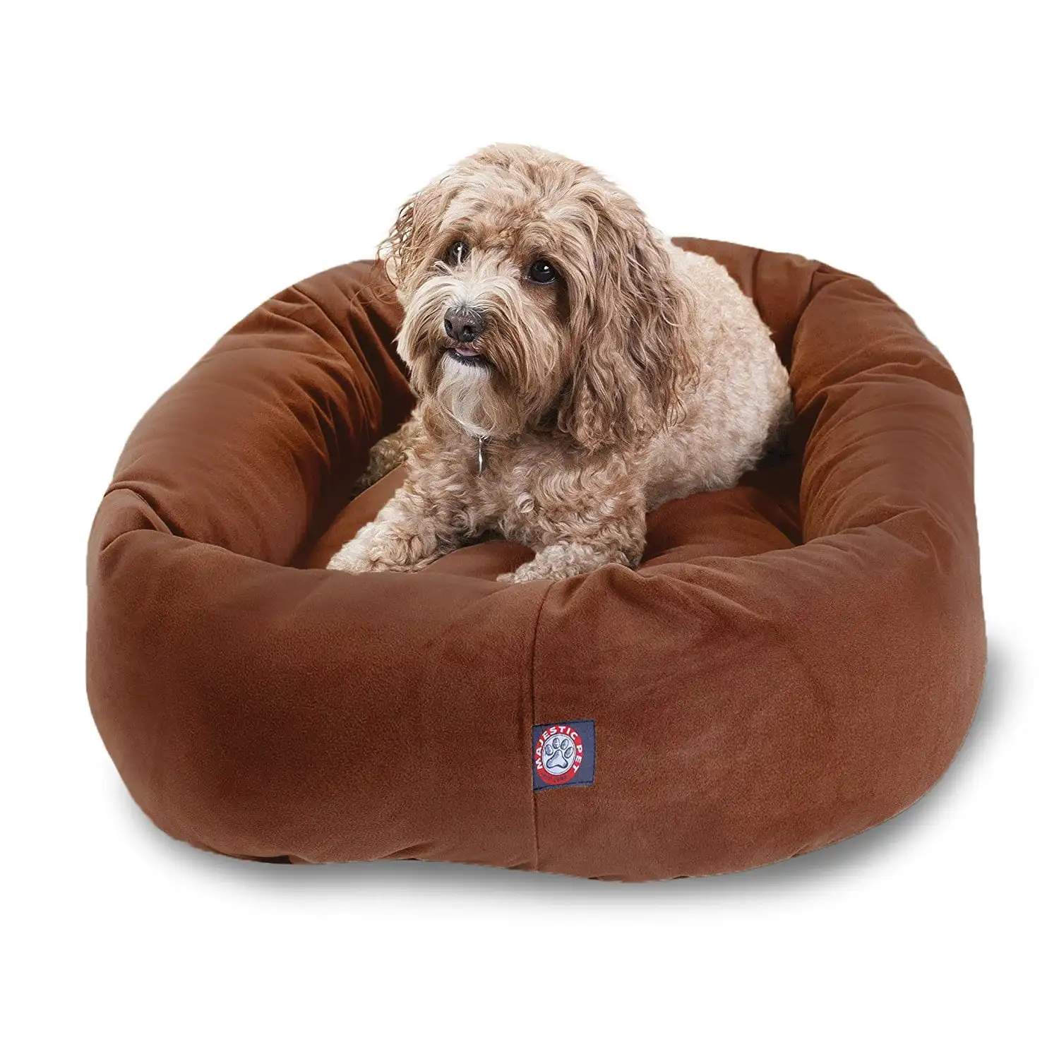

Majestic Pet | Suede Bagel Pet Bed For Dogs, Rust, Medium