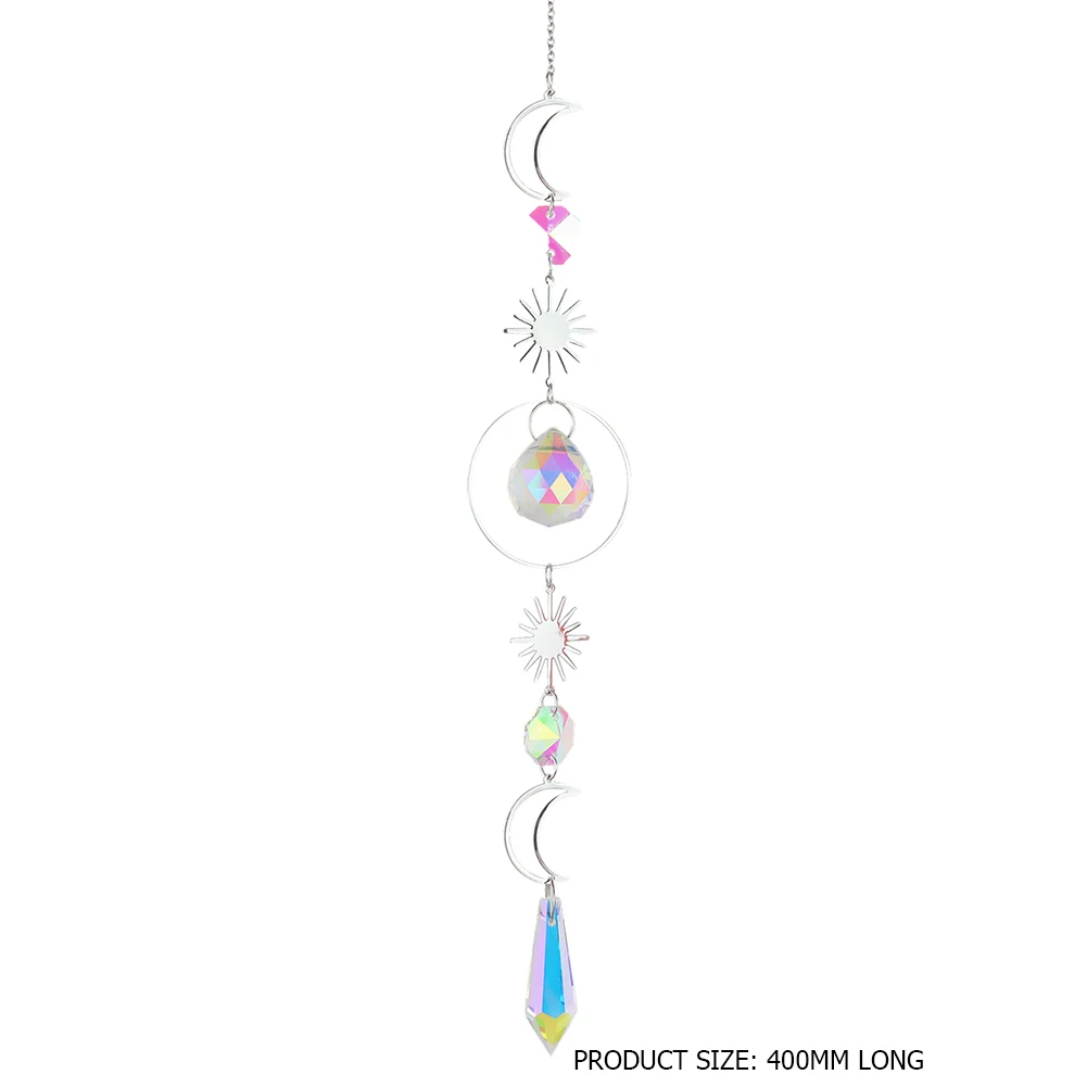 Crystal Pendant Wind Chime Crystal diamond Light Catcher Hanging Ornaments Prisms Round Frame Pendant Jewelry Curtains Lighting Ball Home Decor crystal pendant sun catcher sun catchers window ornament