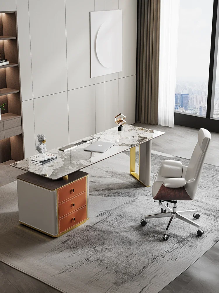 

Minimalist desk, luxury desk, rock board computer desk, home study desk, workbench
