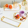 Light Luxury Plastic Tray Household Rectangular Cosmetics Storage Living Room Water Cup Storage Apartment Storage Trays 2