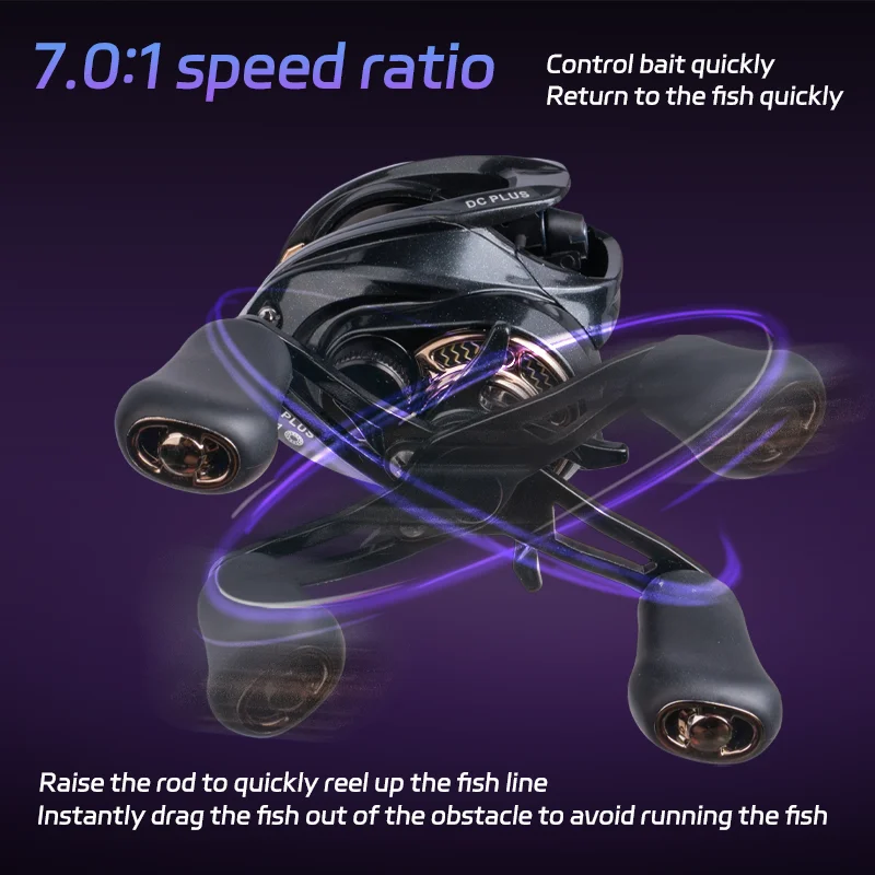 DEUKIO Baitcasting Fishing Reel Ultralight 7.0:1 Gear Ratio 5+1BB 8KG Drag Power - Image 3