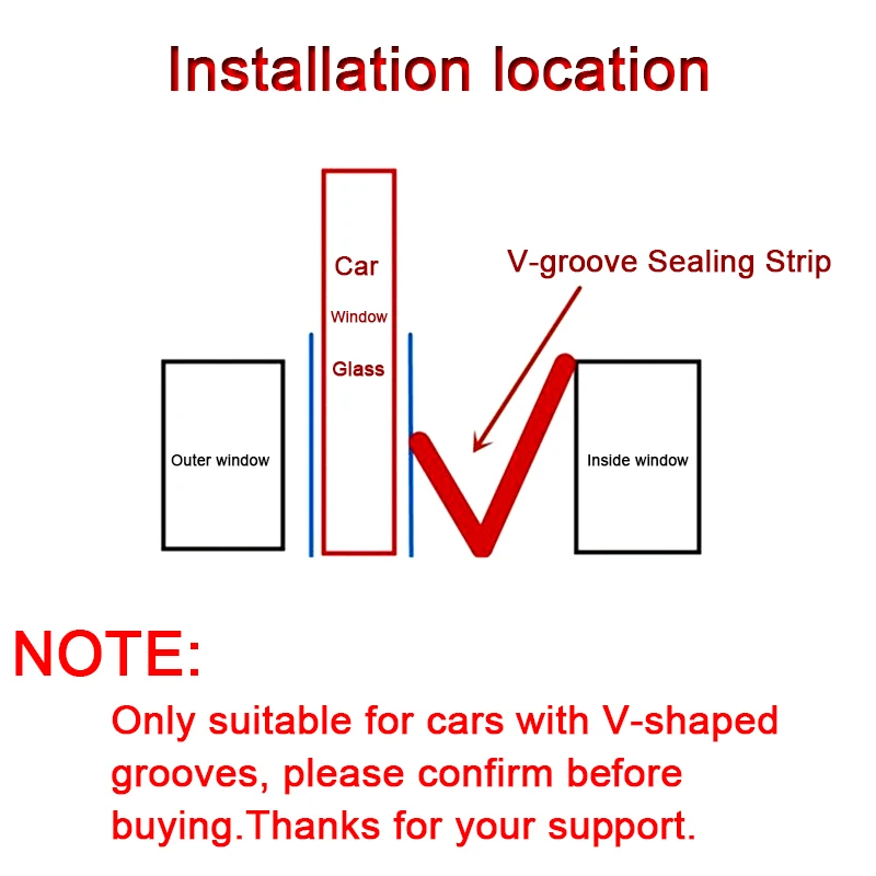 Enhanced Car Door Window Weatherproof Seal Strip - Noise Reduction & Insulation Rubber Strip