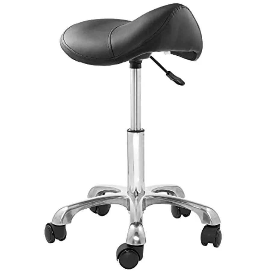 Professional Ergonomic Saddle Stool - Adjustable Hydraulic Seat Rolling Spa Salon Massage and Medical Office Chair with Swivel