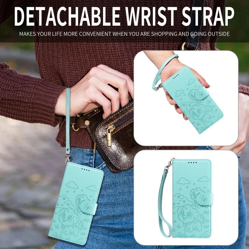 Elegant Leather Lanyard Wallet Card Holder Phone Case Cover