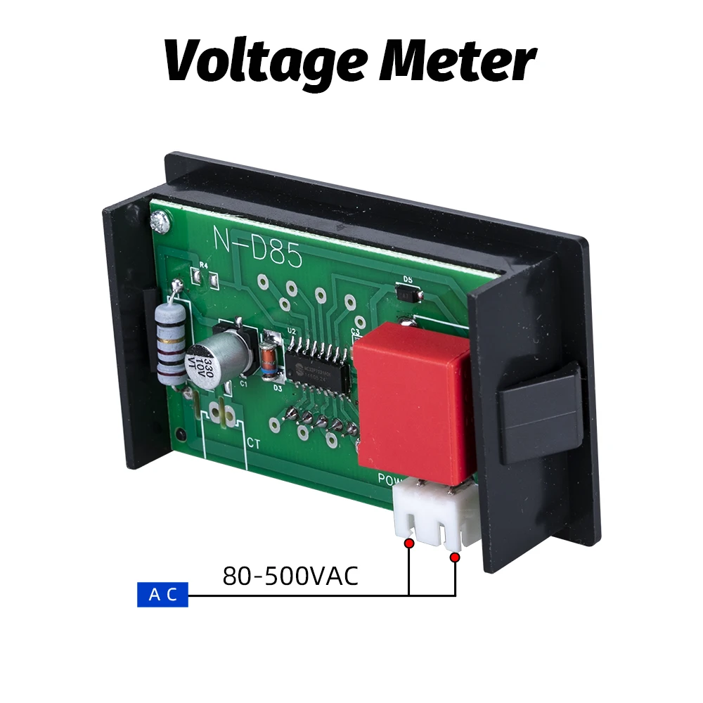 Description Picture 3 of item0.56'' Digital Voltmeter Ammeter AC 0-100A AC60-500V LED Display Voltage Current Meters Tester Detector