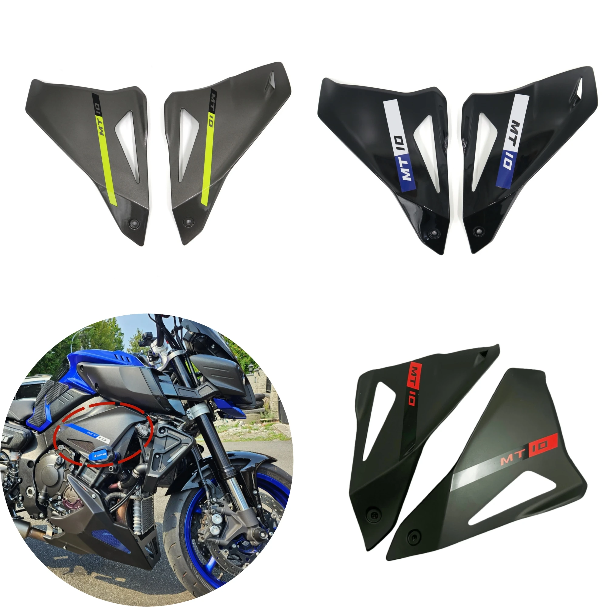 Yamaha MT-10-FZ-10 motorcycle front fuel tank lower side cover panel fairing accessories ABS plastic