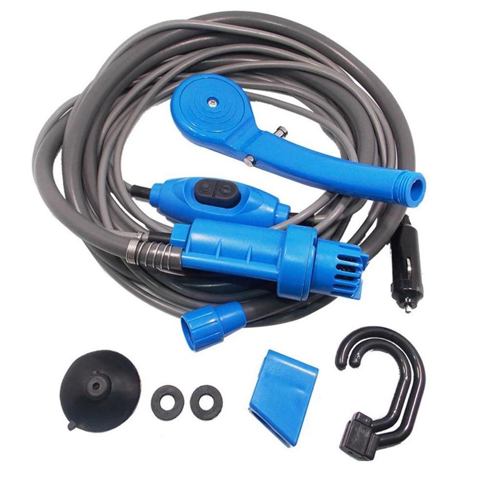 

Portable Shower Tools DC12V Outdoor Camping Shower Water Pump 5M Cable With 2m Hose For Travel Tools For Washing Up