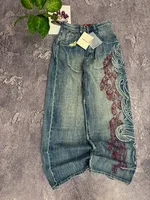 Y2K Embroidered Baggy Jeans Women Rock Hip Hop Retro Popular Casual High Waist Wide Leg Pants Streetwear New Fashion Big Pattern - Image 5