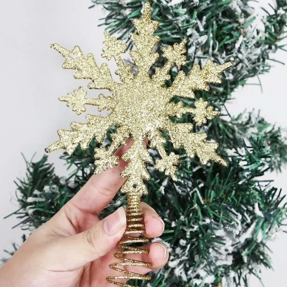 Gold Silver Ironwork Snowflake Christmas Tree Toppers Ornament