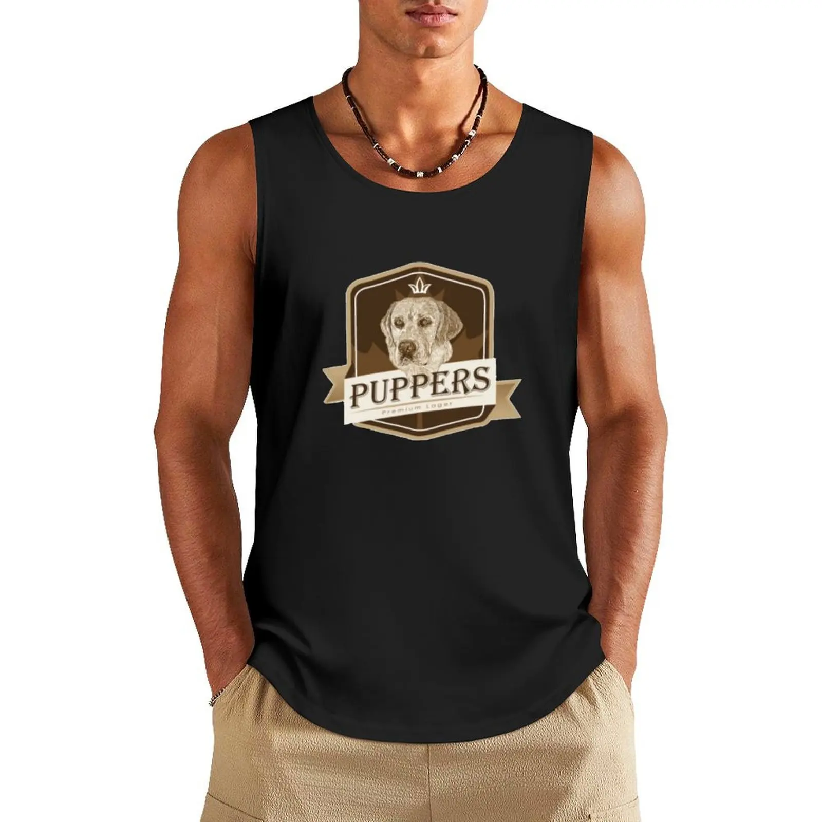 

Puppers, Officially Wayne's favourite beer. Tank Top training weight vest muscular man