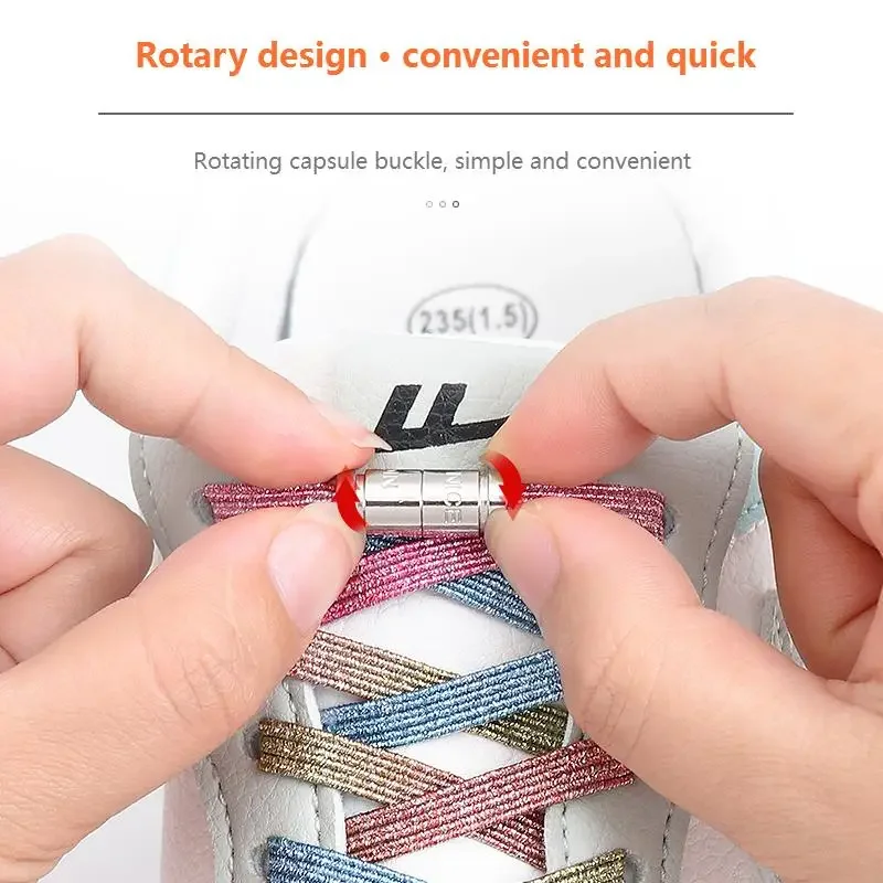 Colorful No-Tie Elastic Shoelaces for Easy Slip-On Sneakers