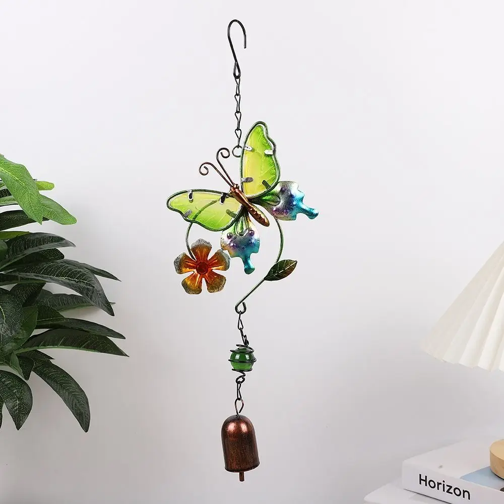 Farfalla Wind Chime Bellissimo Ciondolo Da Giardino In Vetro Squisito Iron Art Window Hanging Ornament Yard Decor