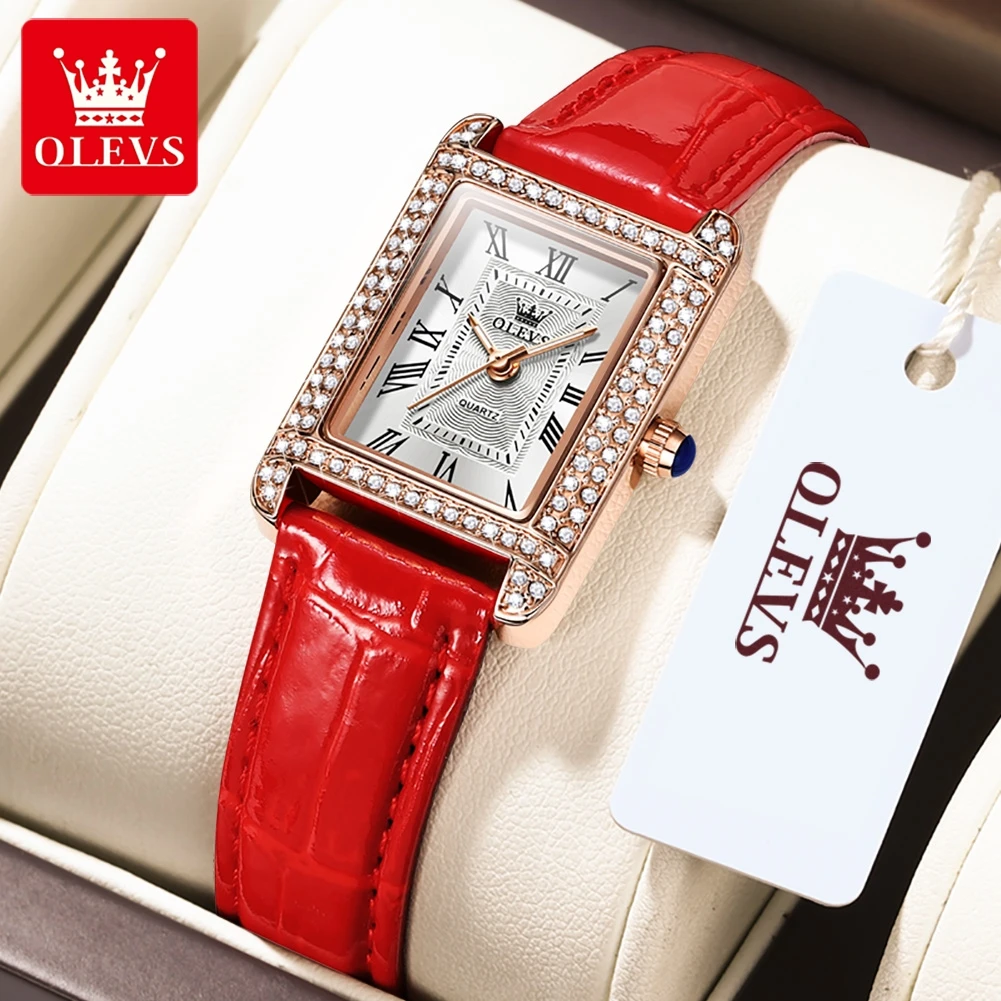 

Olevs Brand New Minimalist Lady Watch Waterproof Quartz Roman Scale Watches Mesh Belt Diamond Luminous Wristwatch For Women