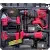YyhcTool Box[Four-piece Set] Rechargeable Lithium Battery Electric Hammer Angle Grinder Cutting Machine Electric Drill Electric 5