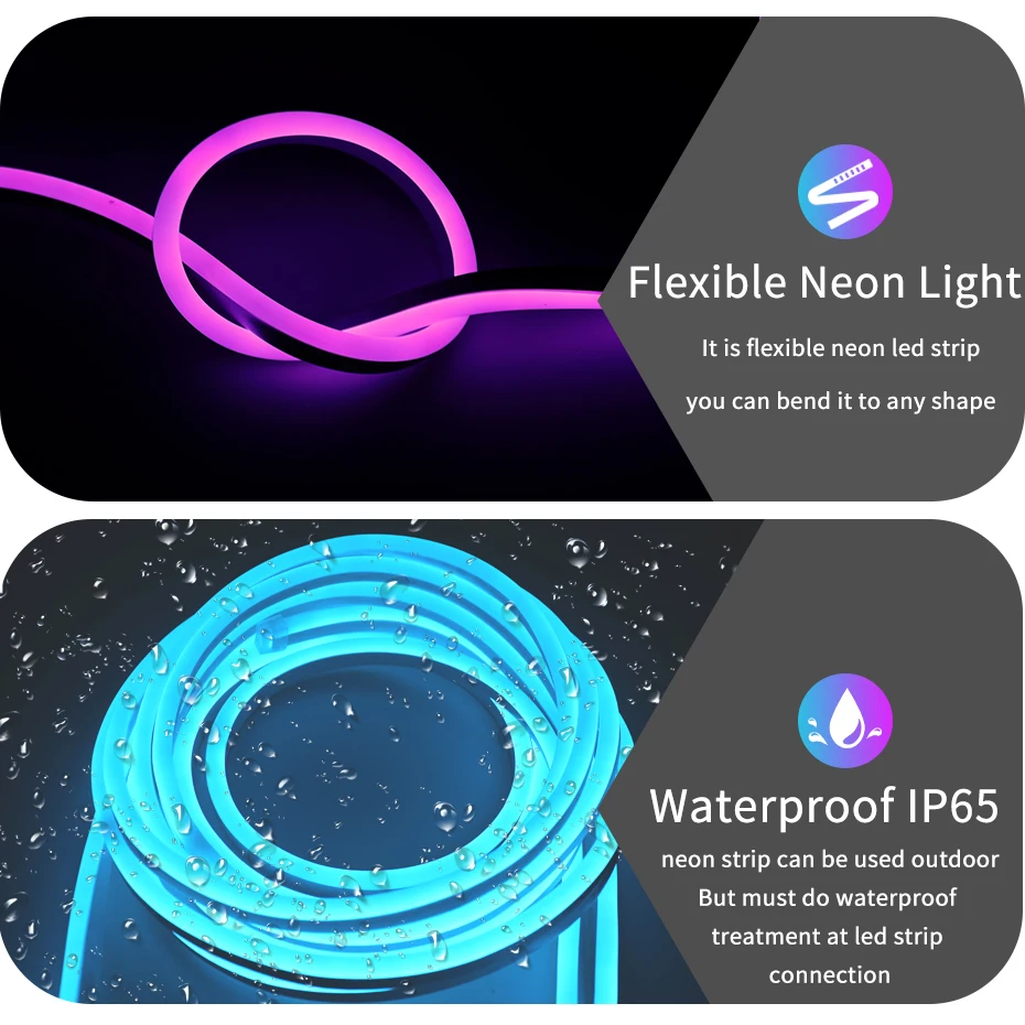220V 디밍이 가능한 RGB Led 테이프 1M-100M 스마트 Tuya WiFi RGB 네온 라이트 스트립 RF 패널 원격 AU 플러그 방수 유연한 테이프